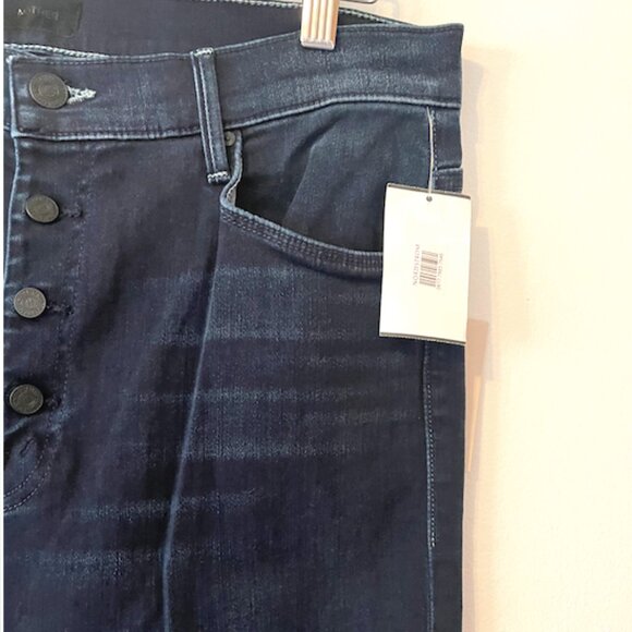 MOTHER The Pixie Weekender Mid-Rise Flare Jeans (Night Tripper) Size 34 NWT - Picture 10 of 12